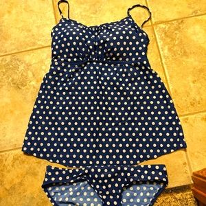 LIKE New motherhood maternity blue tankini